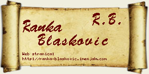 Ranka Blašković vizit kartica